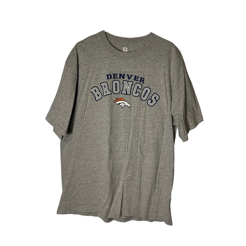 Denver Broncos NFL T Shirt Gray Short Sleeve Football Fan Tee XL